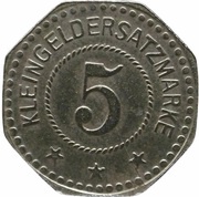 5 Pfennig - Nürnberg Donau Tiegelwerk Akt. Ges., Germany,  reverse image