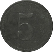 5 Pfennig - Nürnberg Hercules Werke A.-G. NHW, Germany,  reverse image