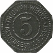 5 Pfennig - Nürnberg Triumph Werke Aktiengesellschaft obverse image