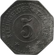 5 Pfennig - Nürnberg A. Herbst and M. Ostertag Baugeschäft, Germany,  reverse image