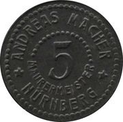 5 Pfennig - Nürnberg Andreas Macher Mauermeister obverse image