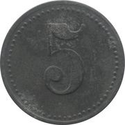 5 Pfennig - Nürnberg Cafe Central A. Marr, Germany,  reverse image
