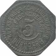 5 Pfennig - Nürnberg Nürnberger Schraubenfabrik u. Facondreherei obverse image