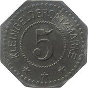 5 Pfennig - Nürnberg Vereinigte Margarine Werke, Germany,  reverse image