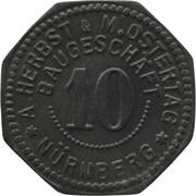10 Pfennig - Nürnberg A. Herbst and M. Ostertag Baugeschäft obverse image