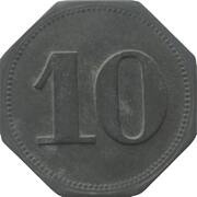 10 Pfennig - Nürnberg Triumph Werke Aktiengesellschaft, Germany,  reverse image