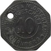 10 Pfennig - Nürnberg A. Herbst and M. Ostertag Baugeschäft obverse image