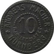 10 Pfennig - Nürnberg Andreas Macher Mauermeister obverse image