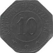 10 Pfennig - Nürnberg Nürnberger Schraubenfabrik u. Facondreherei, Germany,  reverse image