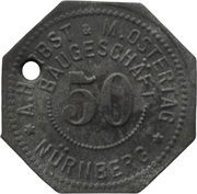 50 Pfennig - Nürnberg A. Herbst and M. Ostertag Baugeschäft obverse image