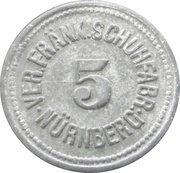 5 Wert Marke - Nürnberg Ver. Fränk. Schuhfabr. obverse image