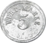 5 Wert Marke - Nürnberg Ver. Fränk. Schuhfabr., Germany,  reverse image