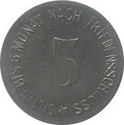 5 Pfennig - Oberammergau, Germany, 1917 reverse image