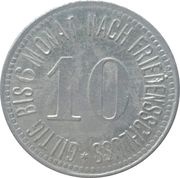 10 Pfenning - Oberammergau, Germany, 1917 reverse image
