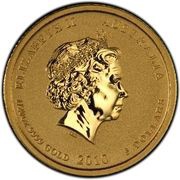 5 Dollars - Elizabeth II 4th Portrait - Year of the Tiger - Gold Bullion Coin obverse image