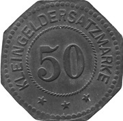 50 Pfennig - Oberzwieselau Benedikt v. Poschinger, Germany, 1917 reverse image