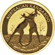 5 Dollars - Elizabeth II 4th Portrait - Kangaroo - Gold Bullion Coin, Australia, 2010 reverse image