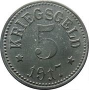 5 Pfennig - Pfaffenhofen am Ilm, Germany, 1917 reverse image