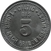 5 Pfennig - Pförring, Germany, 1917 reverse image