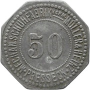 50 Pfennig - Presseck Mechan. Schuhfabrik Vorm. Müller and Heinz obverse image
