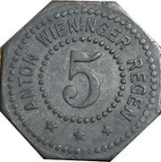 5 Pfennig - Regen Anton Wieninger obverse image
