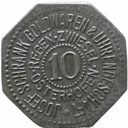 10 Pfennig - Regen Josef Schrank Goldwaren and Uhrengeschäft obverse image