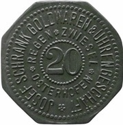 20 Pfennig - Regen Josef Schrank Goldwaren and Uhrengeschäft obverse image