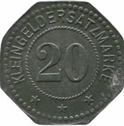 20 Pfennig - Regen Josef Schrank Goldwaren and Uhrengeschäft, Germany,  reverse image