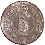 5 Pfennig - Rosenberg i. O. Andr. Pemsel, Germany,  reverse image