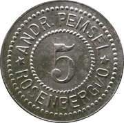5 Pfennig - Rosenberg i. O. Andr. Pemsel obverse image