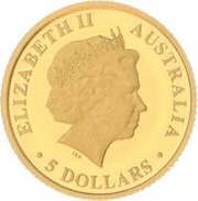 5 Dollars - Elizabeth II 4th Portrait - Dingo; Gold Bullion Coin obverse image