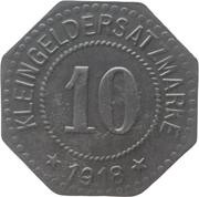 10 Pfennig - Rosenheim, Germany, 1918 reverse image