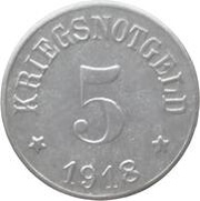 5 Pfennig - Roth bei Nürnberg, Germany, 1918 reverse image