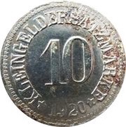 10 Pfennig - Roth bei Nürnberg, Germany, 1920 reverse image