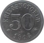 50 Pfennig - Roth bei Nürnberg, Germany, 1918 reverse image