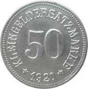 50 Pfennig - Roth bei Nürnberg, Germany, 1920 reverse image