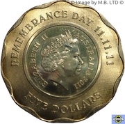 5 Dollars - Elizabeth II 4th Portrait - Remembrance Day obverse image
