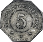 5 Pfennig - Rothenburg ob der Tauber, Germany, 1917 reverse image