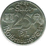 25 Pfennig - Rothenburg ob der Tauber Rothenburg o/Tauber obverse image