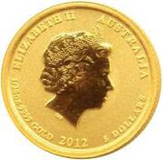 5 Dollars - Elizabeth II 4th Portrait - Year of the Dragon - Gold Bullion Coin obverse image