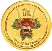 5 Dollars - Elizabeth II 4th Portrait - Year of the Dragon - Gold Bullion Coin, Australia, 2012 reverse image