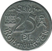 25 Pfennig - Rothenburg ob der Tauber Rathaus obverse image