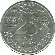 25 Pfennig - Rothenburg ob der Tauber Rathaus-Portal obverse image