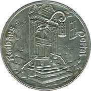 25 Pfennig - Rothenburg ob der Tauber Rathaus-Portal, Germany, 1921 reverse image