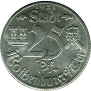 25 Pfennig - Rothenburg ob der Tauber Strafturm obverse image