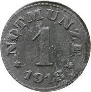 1 Pfennig - Schauenstein H. Heye Glasfabrik, Germany, 1918 reverse image