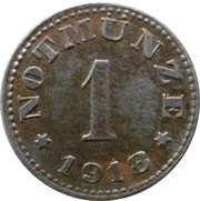 1 Pfennig - Schauenstein H. Heye Glasfabrik, Germany, 1918 reverse image