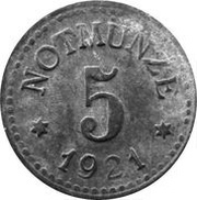 5 Pfennig - Schauenstein H. Heye Glasfabrik, Germany, 1921 reverse image