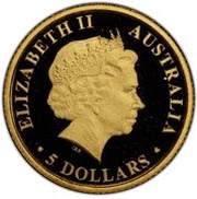 5 Dollars - Elizabeth II 4th Portrait - Discover Australia - Goanna obverse image