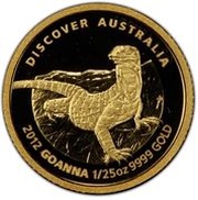 5 Dollars - Elizabeth II 4th Portrait - Discover Australia - Goanna, Australia, 2012 reverse image
